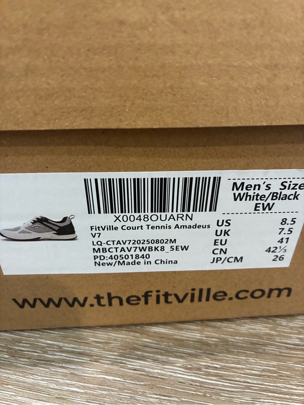 FitVille Court Tennis Amadeus Men's Athletic Sneakers - White/Black
